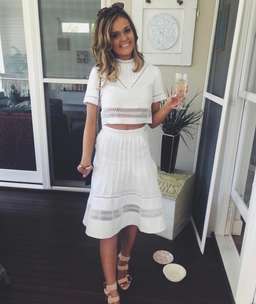 Aje Crop Top and Skirt Set White Size 8