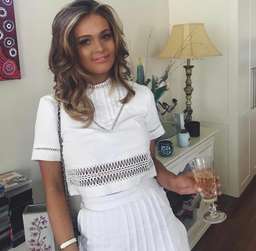 AJE white two piece size 8