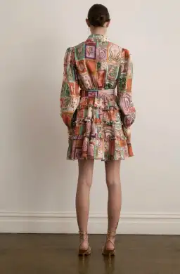 Kate Ford Cairo Frill Layered Mini Dress Wheel of Fortune Size 4 / AU 14 for rent on The Volte - image 3