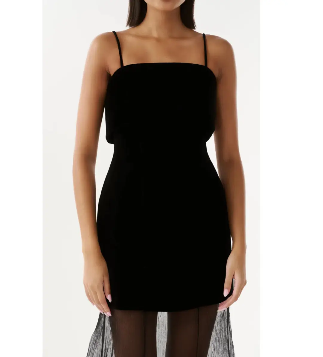 Justin Tong Phoebe Organza Maxi Dress Black Size 8 for rent on The Volte - main image