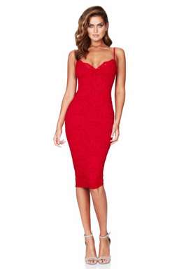 Love Nookie Paris Lace Midi Dress Red Size 8 for rent on The Volte - image 1