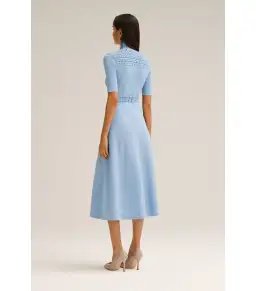 Scanlan Theodore Crepe Knit Daisy Soft Dress Denim Size M / AU 10 for rent on The Volte - image 3