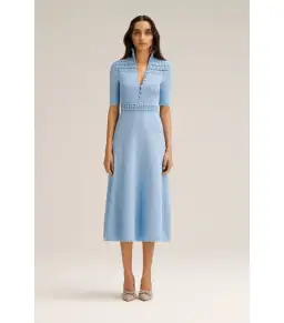 Scanlan Theodore Crepe Knit Daisy Soft Dress Denim Size M / AU 10 for rent on The Volte - image 1