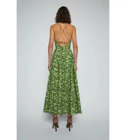 Scanlan Theodore Cotton Paisley Shoestring Dress in Green Size AU 8 for rent on The Volte - image 4
