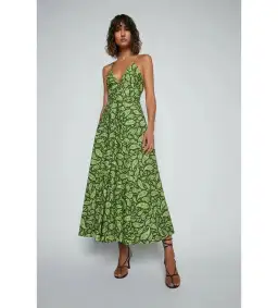 Scanlan Theodore Cotton Paisley Shoestring Dress in Green Size AU 8 for rent on The Volte - image 1