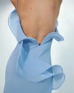 Selezza London Chiffon Maxi Dress Blue Size AU 8 for rent on The Volte - image 4