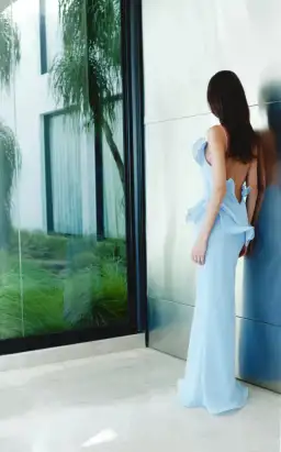 Selezza London Chiffon Maxi Dress Blue Size AU 8 for rent on The Volte - image 6