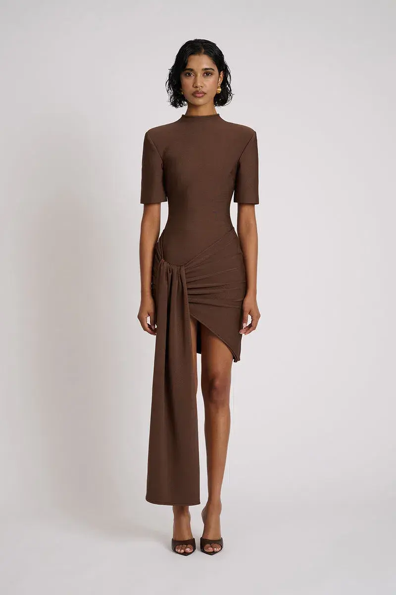 Eliya The Label Eloise Mini Dress Brown Size 6 for rent on The Volte - main image