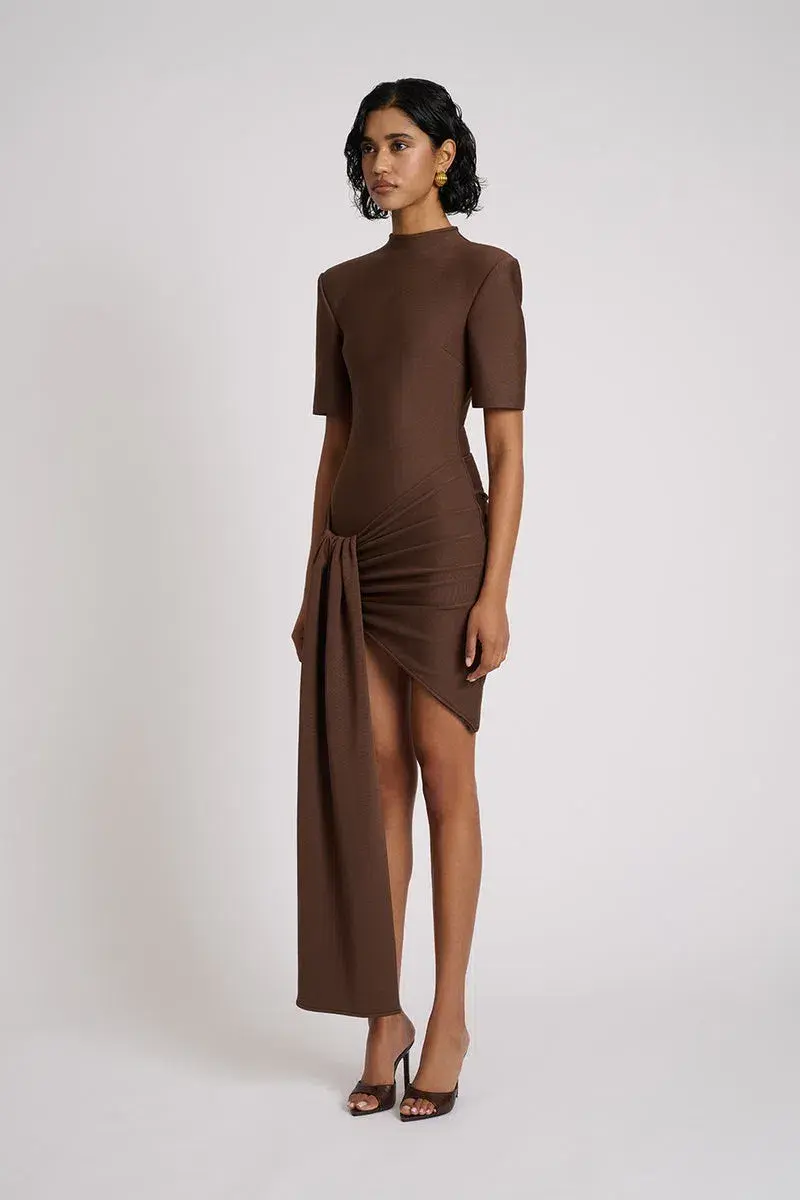 Eliya The Label Eloise Mini Dress Brown Size 6 for rent on The Volte - main image