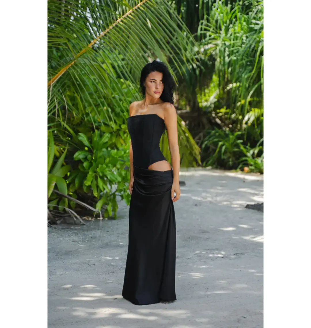 HNTR The Label Huxley Gown Black Size 8 for rent on The Volte - main image