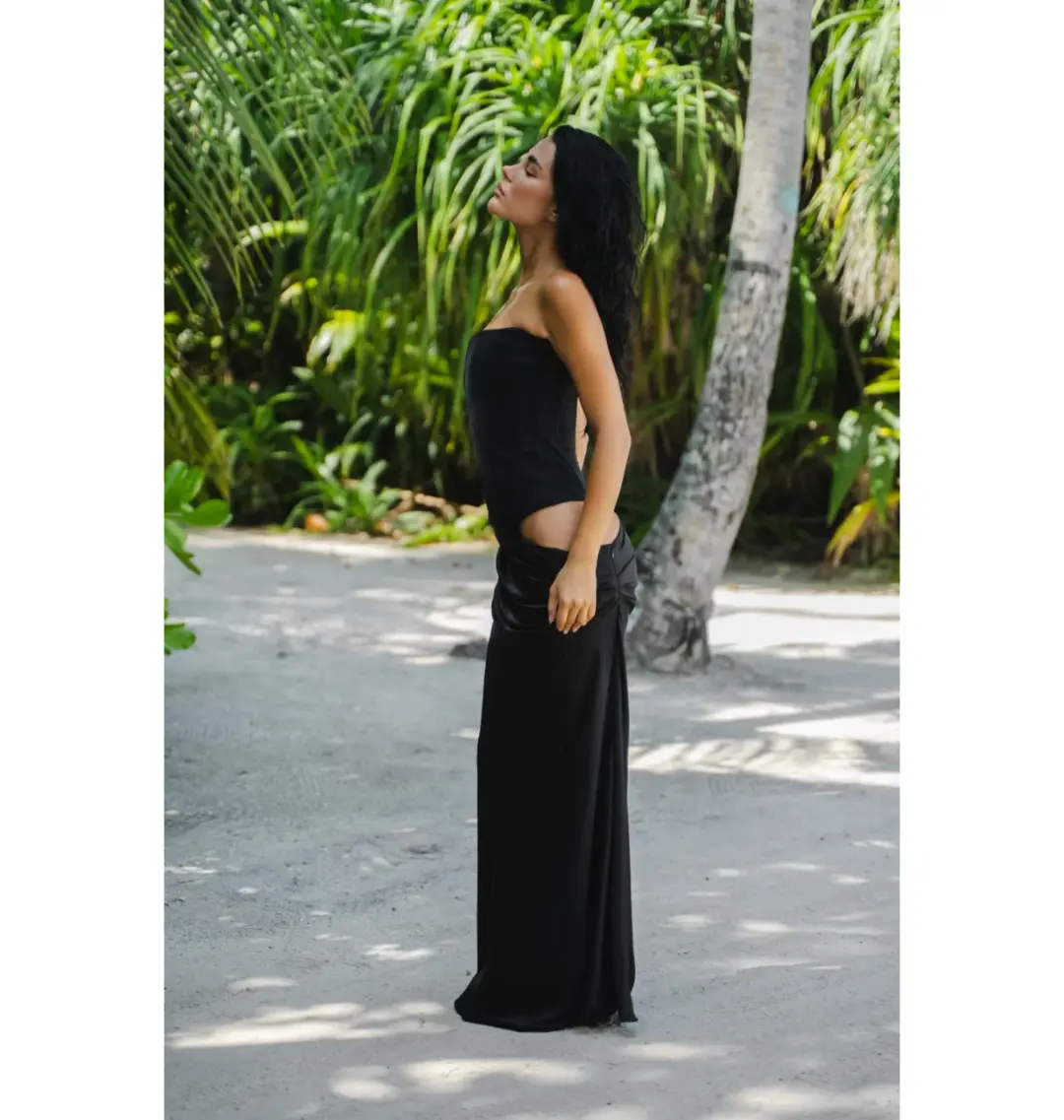 HNTR The Label Huxley Gown Black Size 8 for rent on The Volte - main image