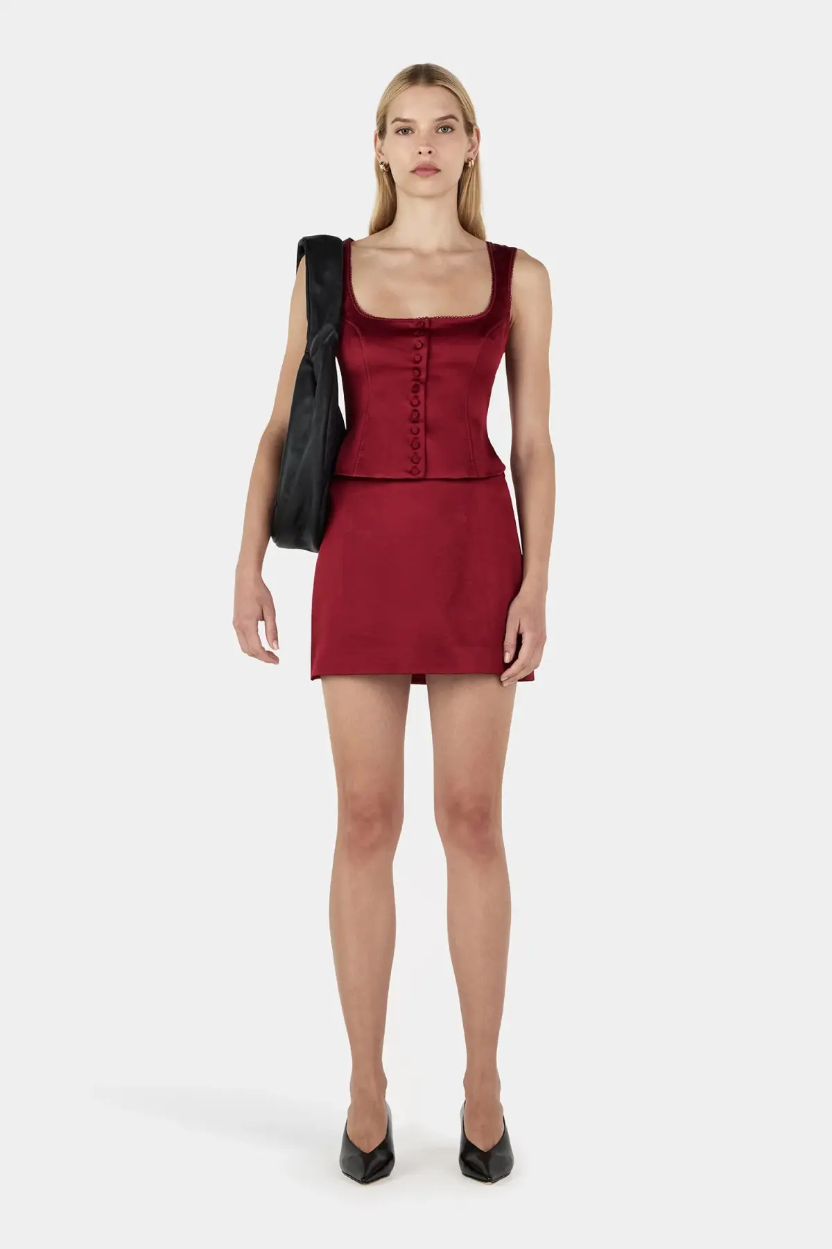 Hansen and Gretel Cynthia Mini Skirt Red Dahlia Size 8 for rent on The Volte - main image