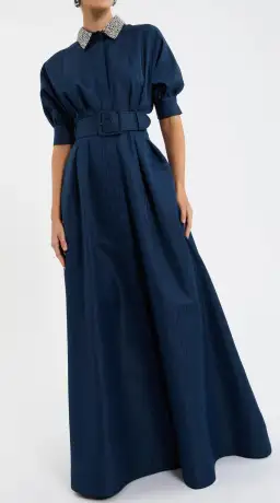 Rebecca Vallance Cielo Diamante Collar Gown Navy Size 14 for rent on The Volte - image 3