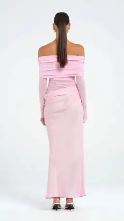 Benni Yasmin Off Shoulder Maxi Dress Baby Pink Size 10 for rent on The Volte - image 3