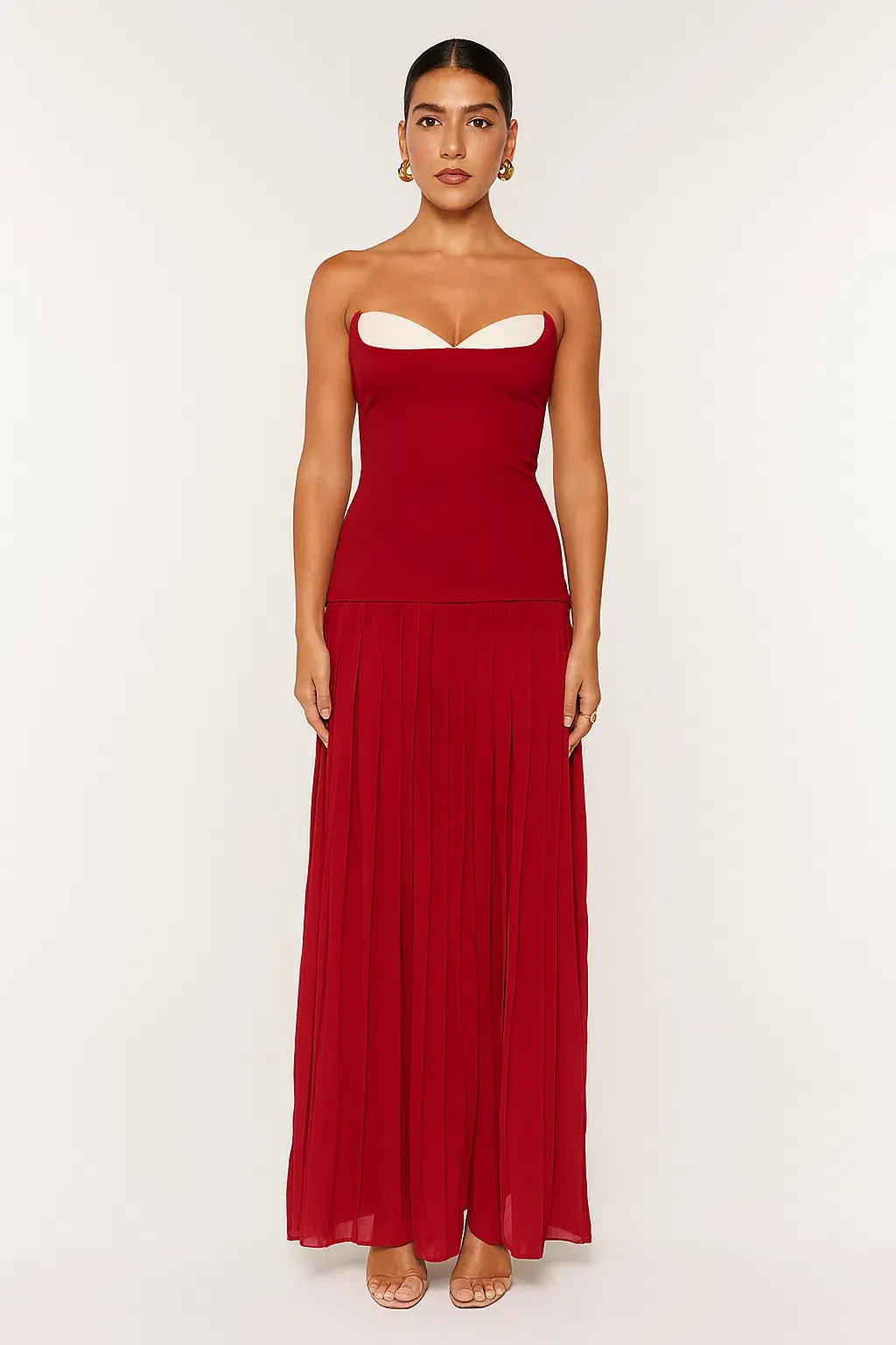 She is OLLÁ Nicolette Maxi Dress in Raspberry Size 6 for rent on The Volte - main image
