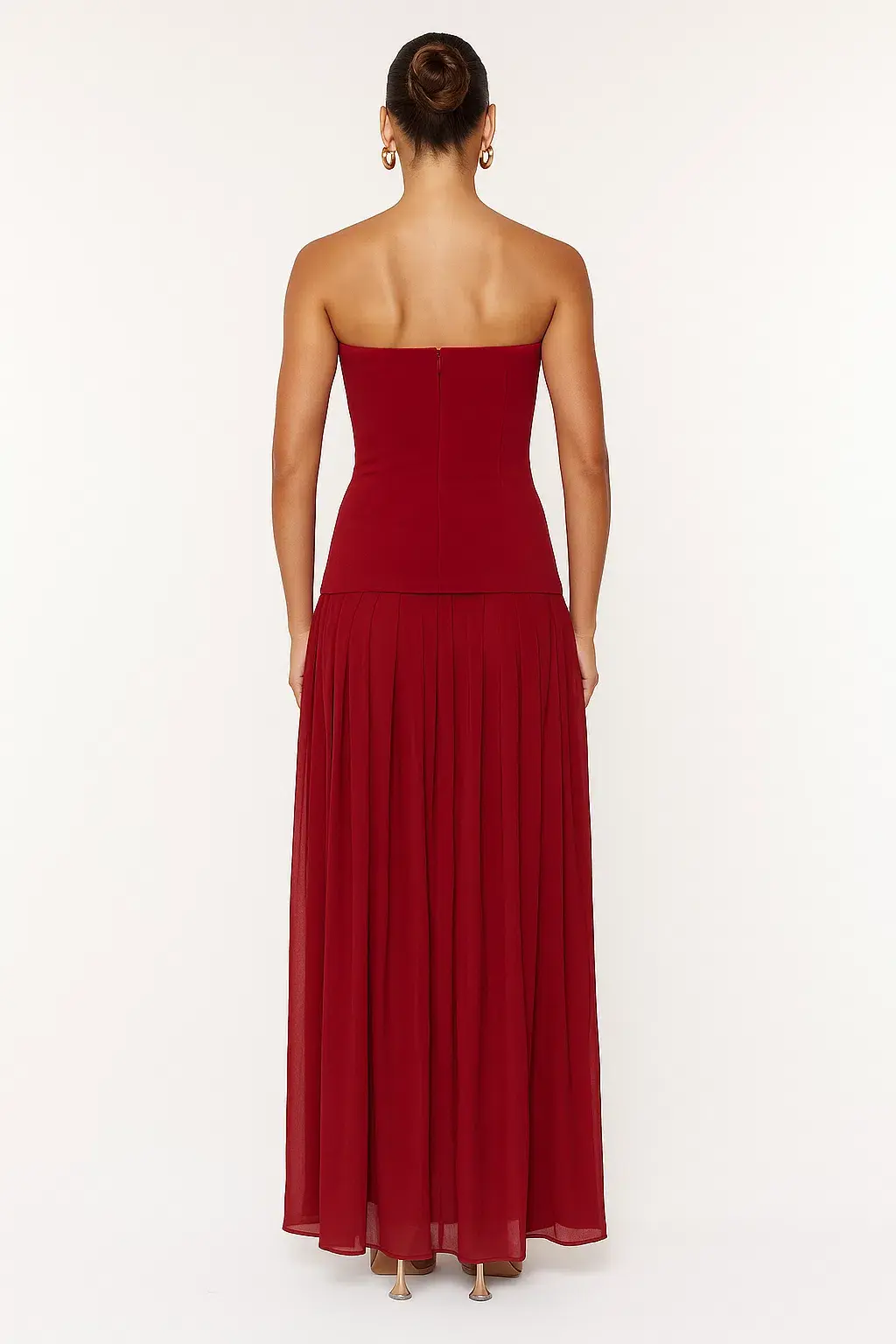 She is OLLÁ Nicolette Maxi Dress in Raspberry Size 6 for rent on The Volte - main image