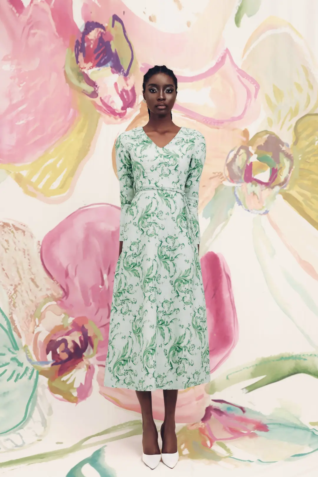 Justin Tong Eleanor Maxi Dress Green Size 8 for rent on The Volte - main image