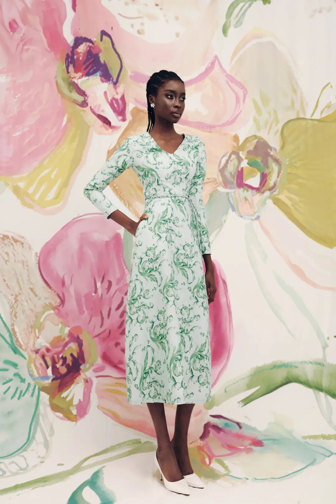 Justin Tong Eleanor Maxi Dress Green Size 8 for rent on The Volte - main image