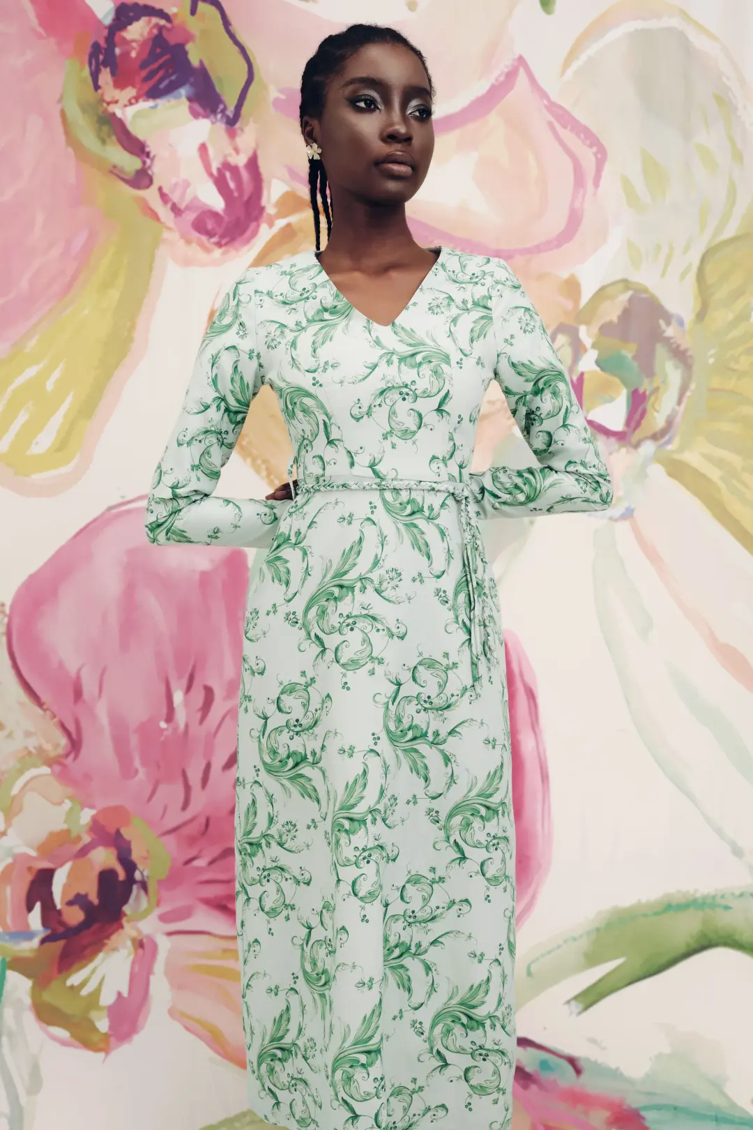 Justin Tong Eleanor Maxi Dress Green Size 8 for rent on The Volte - main image