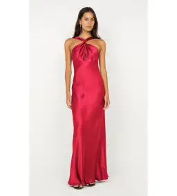 Bec and Bridge Elisia Twist Maxi Dress in Strawberry in Size S/AU 8