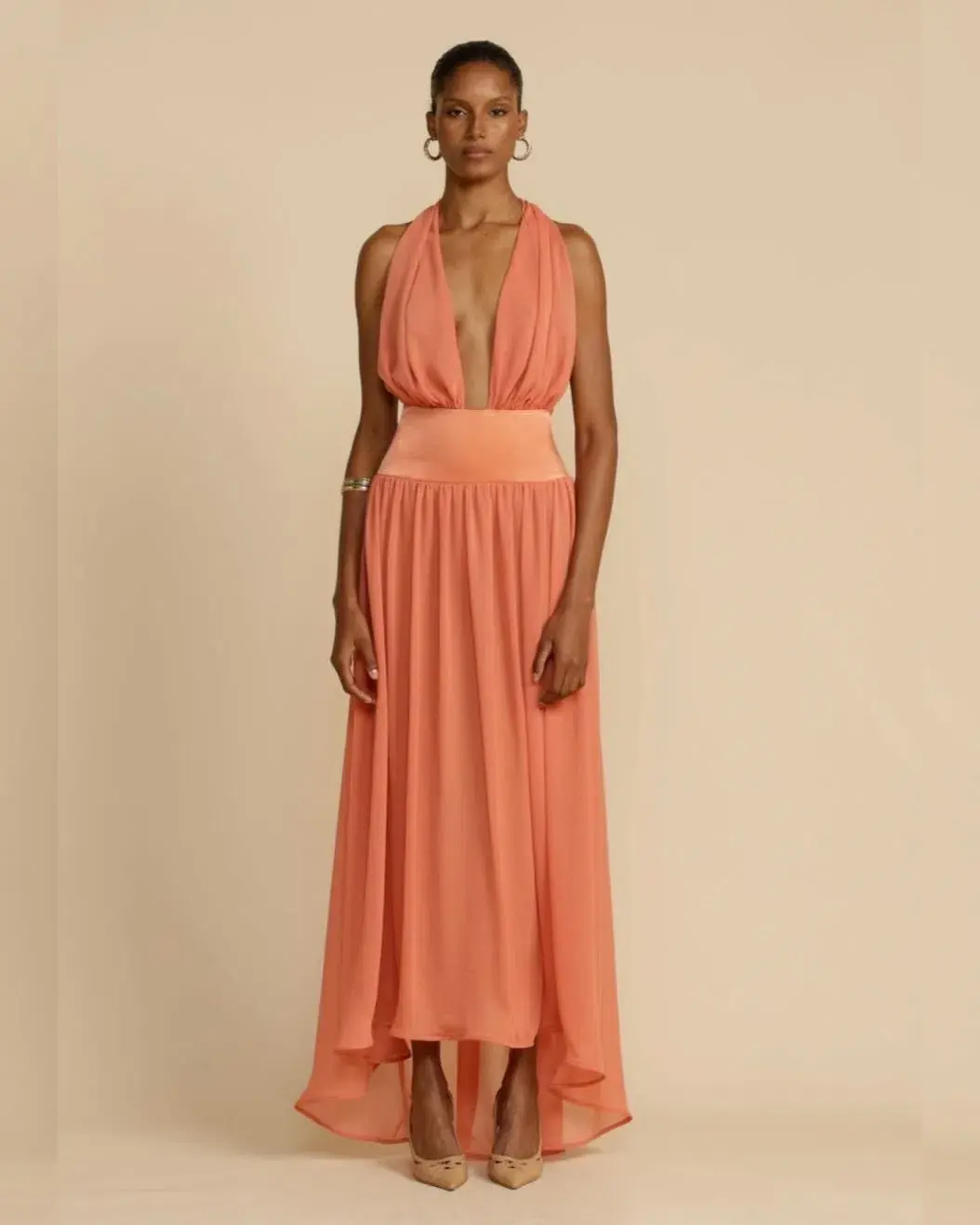 Arcina Ori Serena Dress Coral Size M / AU 10 for rent on The Volte - main image