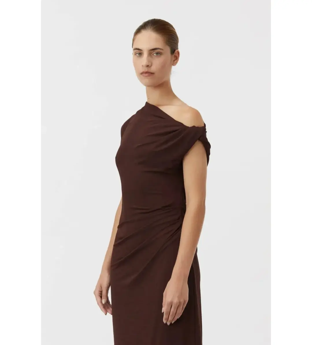 Camilla and Marc Annalise Maxi Dress Chocolate Brown Size AU 12 for rent on The Volte - main image