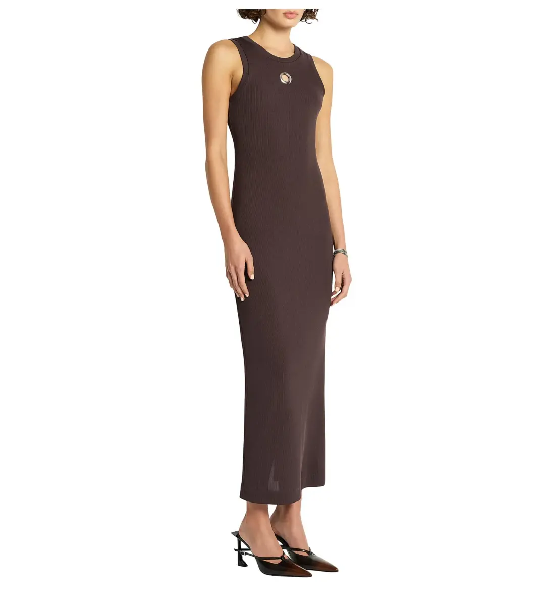 Sass & Bide Detour Rib Maxi Dress Chocolate Size 8/XS for rent on The Volte - main image
