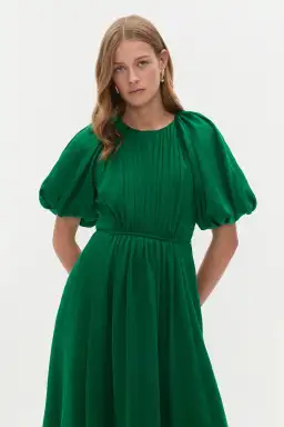 Aje Alma Midi Dress Emerald Sapphire Size 8 for rent on The Volte - image 3