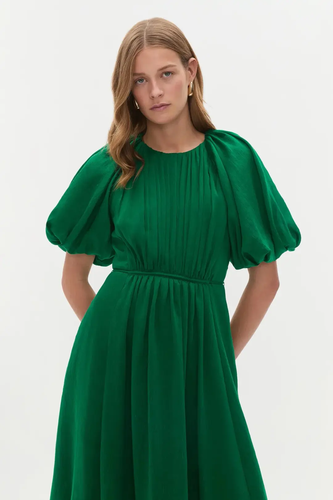 Aje Alma Midi Dress Emerald Sapphire Size 10 for rent on The Volte - main image