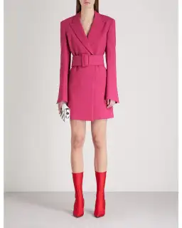 Off-White Belt Blazer Mini Dress Fuchsia Pink Size 8