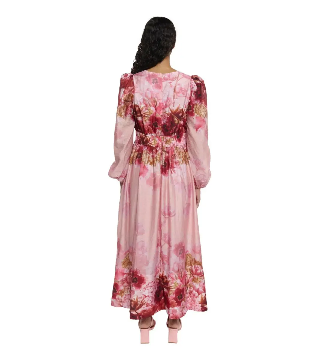 Sheike Swan Lake Midi Dress Pink Floral Size AU 16 for rent on The Volte - main image
