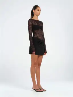 Benni Oskar Mini Dress in Black Size 6 for rent on The Volte - image 3