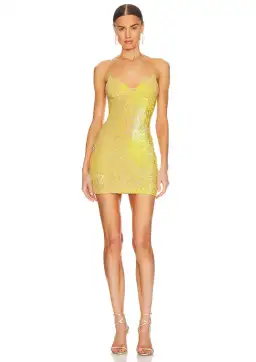 Natalie Rolt Josie Mini Dress Yellow Size AU 10