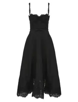Zimmermann Hypnotic Lace Trim Midi Gown in Black Size 2 / AU 12 for rent on The Volte - image 4