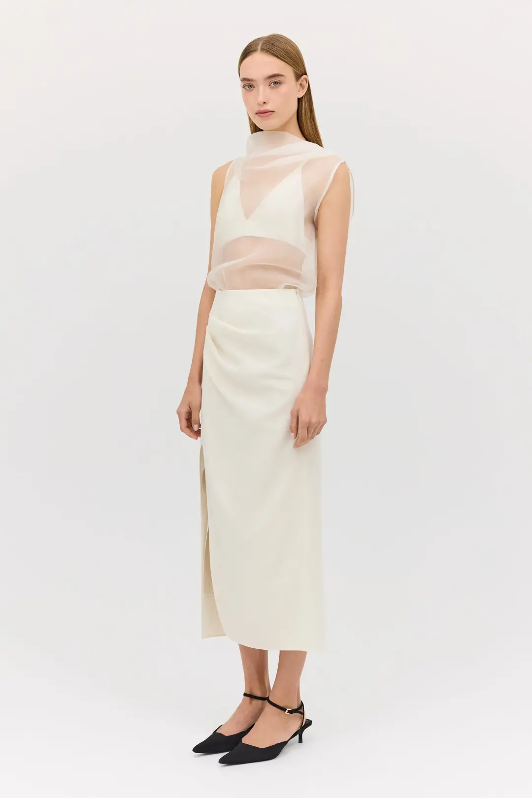 Bianca Spender Cream Organza Cezanne Top Size 10/M for rent on The Volte - main image