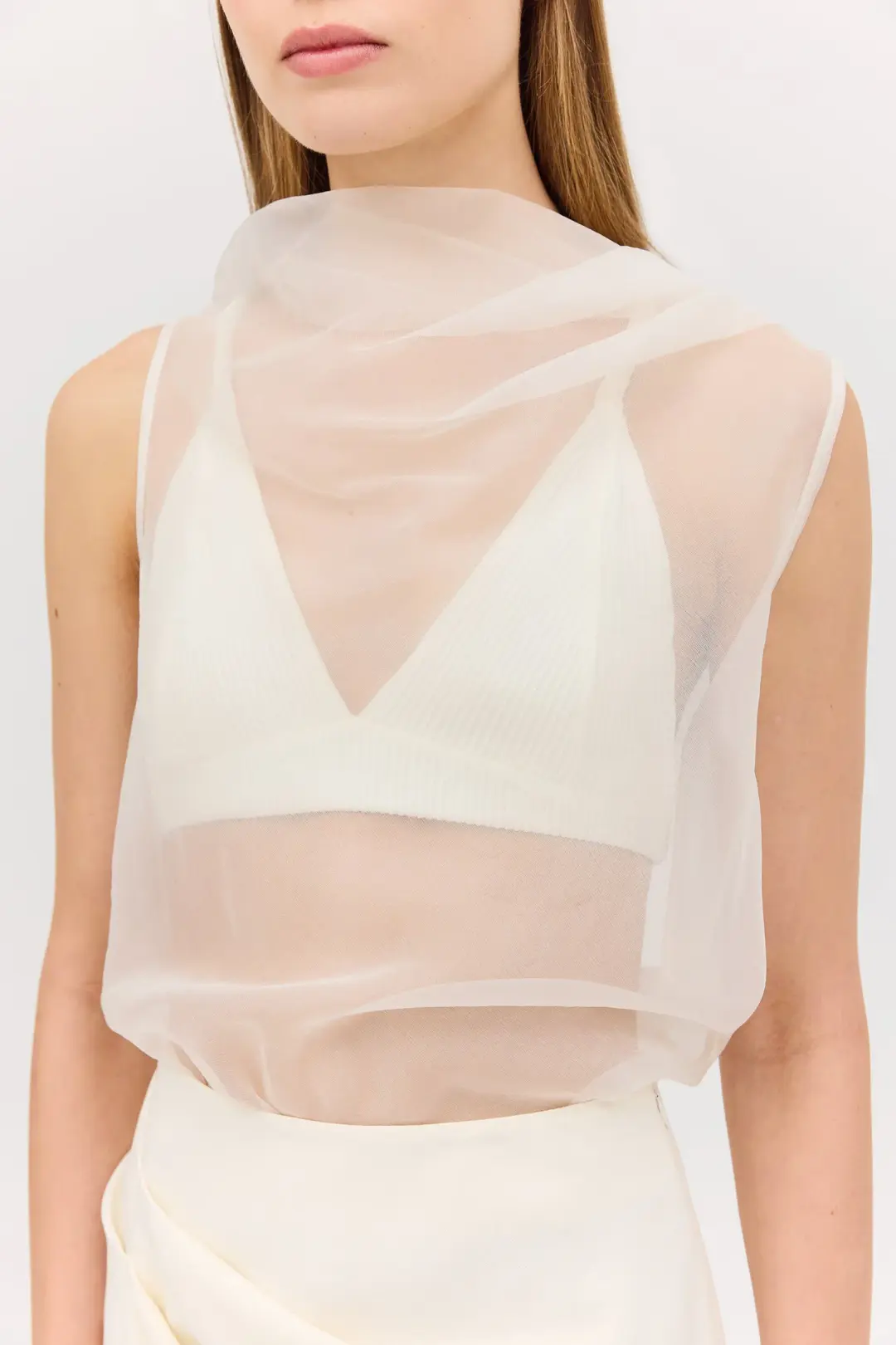 Bianca Spender Cream Organza Cezanne Top Size 10/M for rent on The Volte - main image