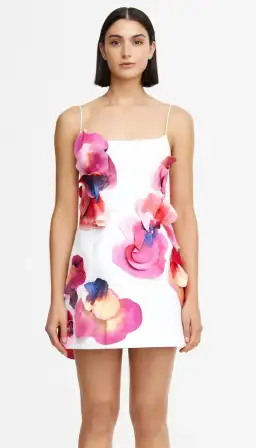 Acler Miltonrise Mini Dress White Print Size 8 for rent on The Volte - image 1