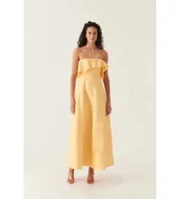 Aje Shallows Strapless Gown Marigold Yellow Size AU 10