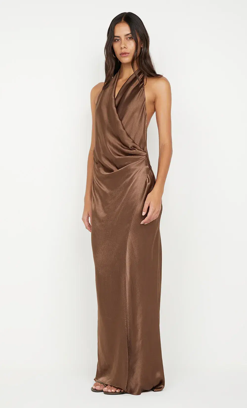 Bec & Bridge Elisia Wrap Maxi Dress Milk Chocolate Size 8 for rent on The Volte - main image