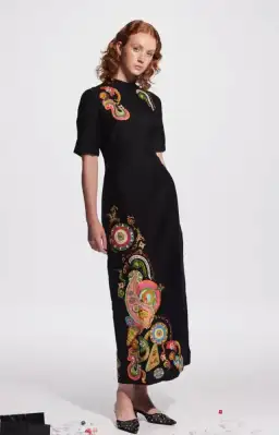 Alemais Bingo Gown Black Beaded Size AU 12