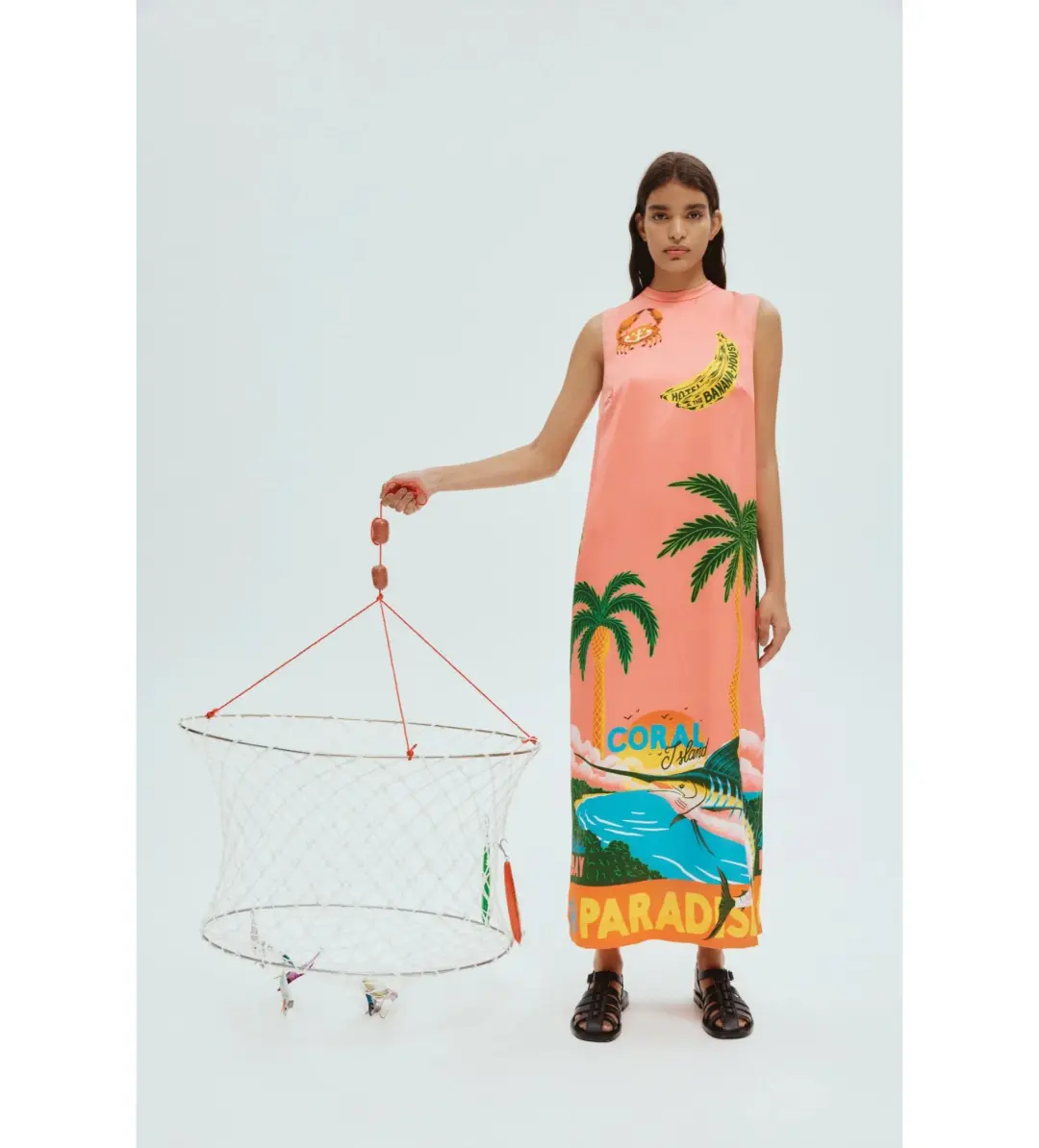 Alemais Paradiso Silk Midi Dress in Print Size 16 for rent on The Volte - main image