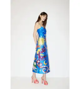 Alémais Guardian Silk Midi Dress in Blue Size XL / AU 16 for rent on The Volte - image 2