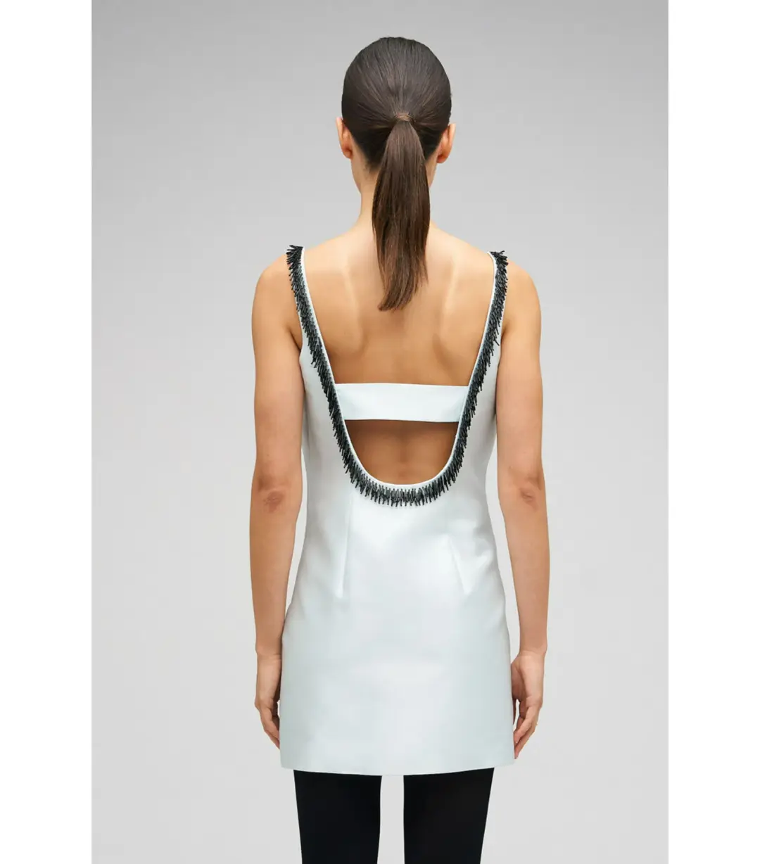 Oroton Embellished Mini Dress Pale Blue Size AU 6 for rent on The Volte - main image