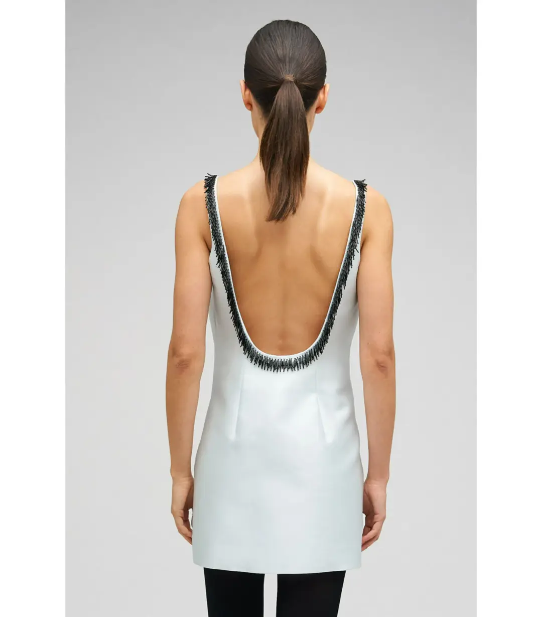 Oroton Embellished Mini Dress Pale Blue Size AU 6 for rent on The Volte - main image