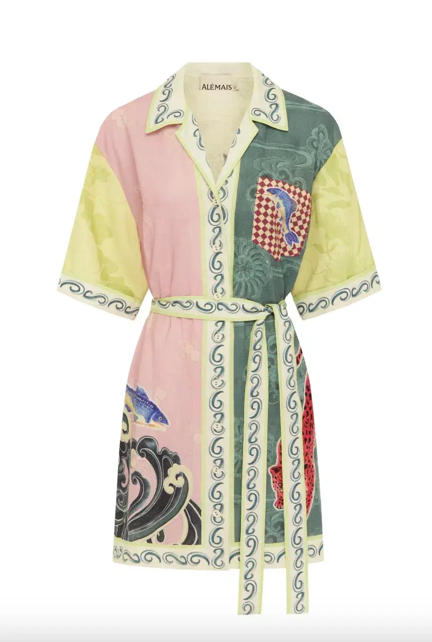 Alémais Rochester Mini Shirtdress Multi Size 16 for rent on The Volte - main image