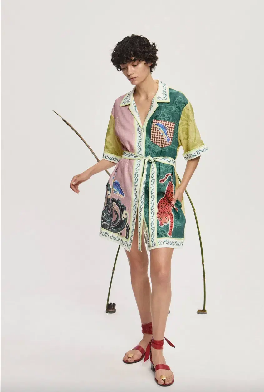 Alémais Rochester Mini Shirtdress Multi Size 16 for rent on The Volte - main image