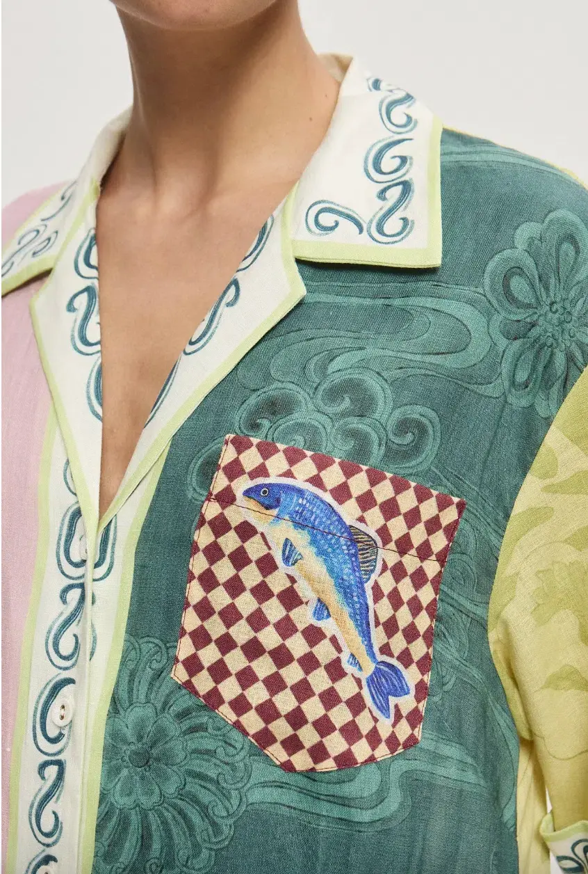 Alémais Rochester Mini Shirtdress Multi Size 16 for rent on The Volte - main image