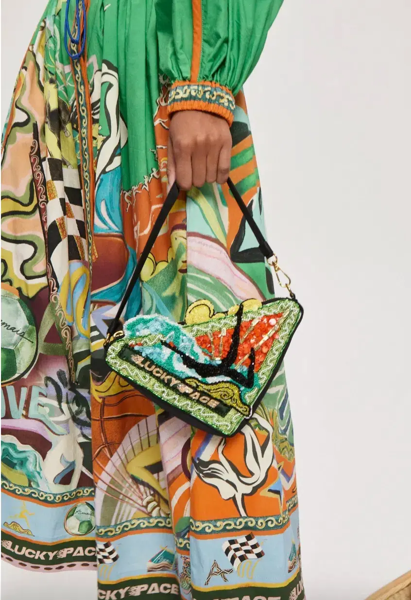 Alémais Lucky Pace Midi Shirtdress in Green Size 16 for rent on The Volte - main image