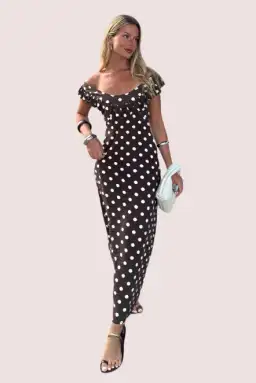 Design by Si Luna Dress Maxi Brown Size AU 6 for rent on The Volte - image 1