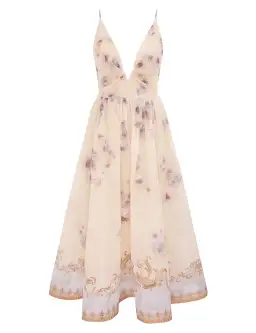 Zimmermann Hypnotic V Neck Midi Dress in Blue Floral Size 1 / AU 10 for rent on The Volte - image 1